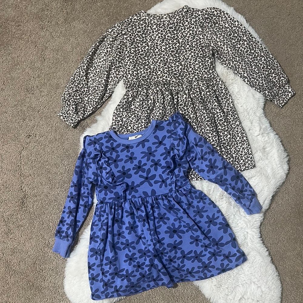 Jessica Simpson Blue Floral and Leopard Print Kids Dresses size 4